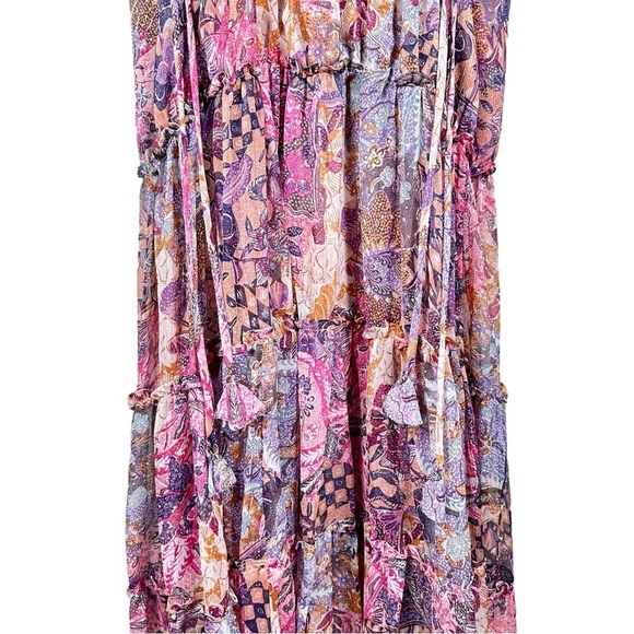 MISA LOS ANGELES Ilya Augusta Batik Tiered Ruffle Chiffon Midi Dress - Picture 10 of 15